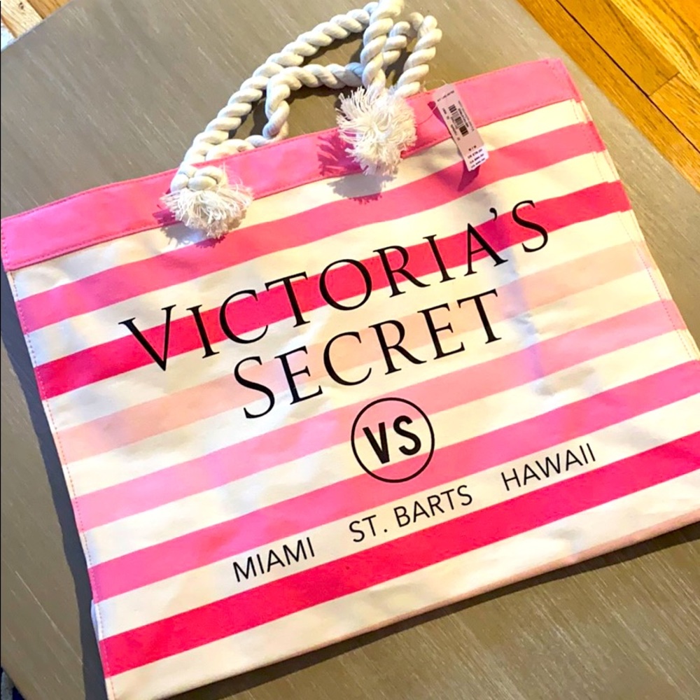 NWT Victoria’s Secret canvas beach tote - Miami